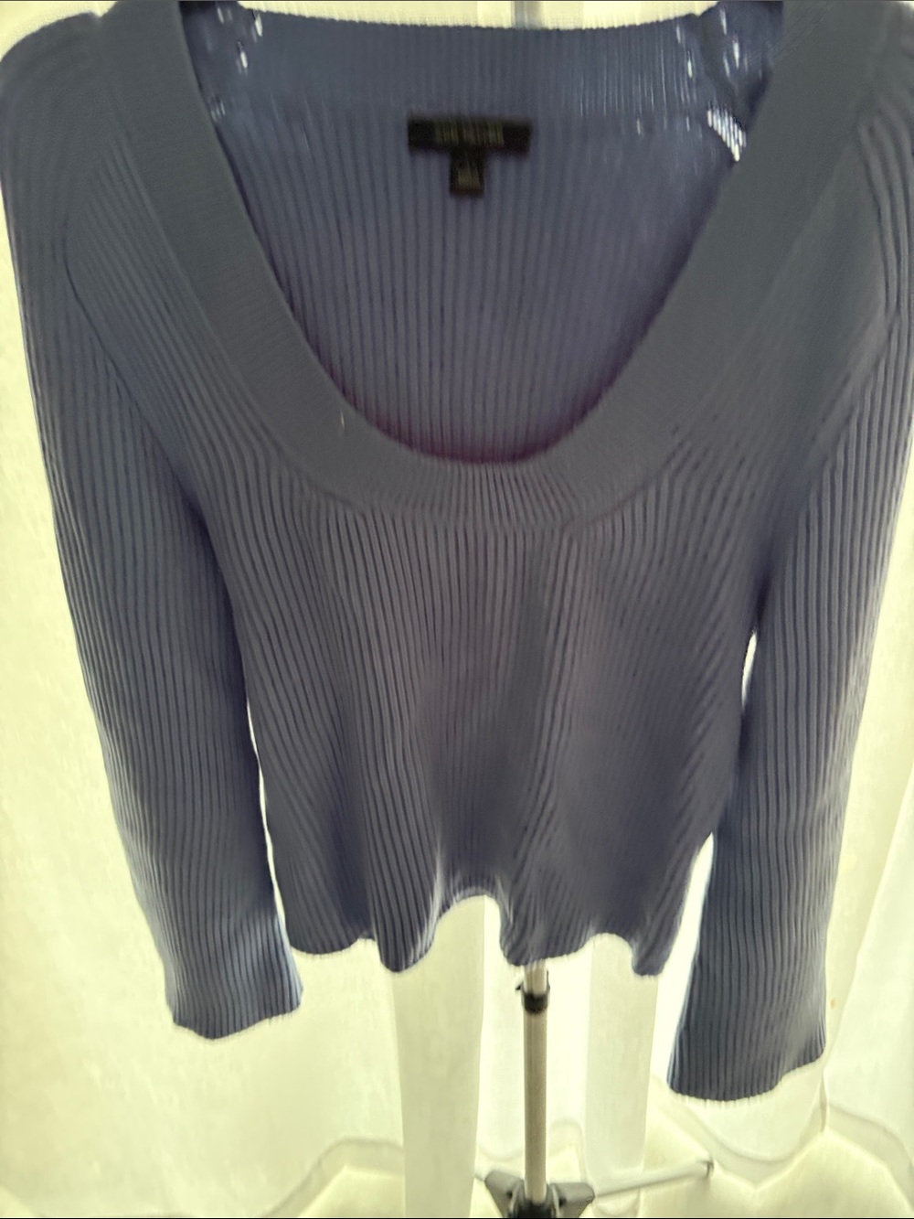 Ann Taylor Periwinkle Ribbed Scoop Neck Top
